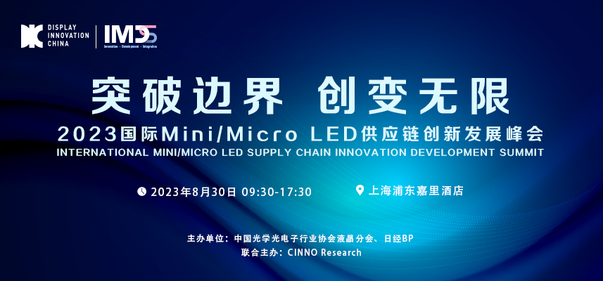 8/30 上海 IMDS | 国际Mini/Micro LED供应链创新发展峰会与您相约